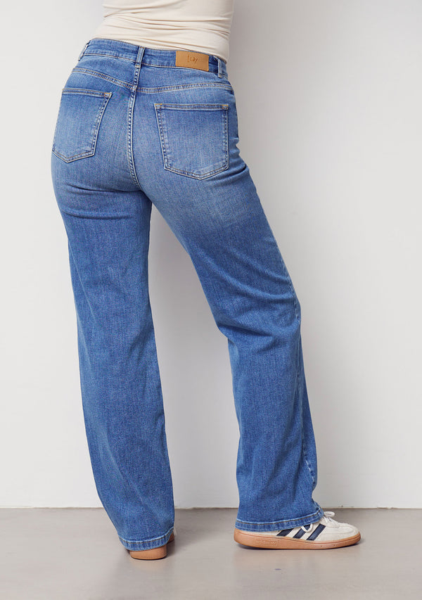 I SAY Bologna Wide Jeans Pants 606 Mid Denim