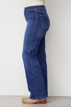 I SAY Bologna Wide Jeans Pants 662 Dark denim