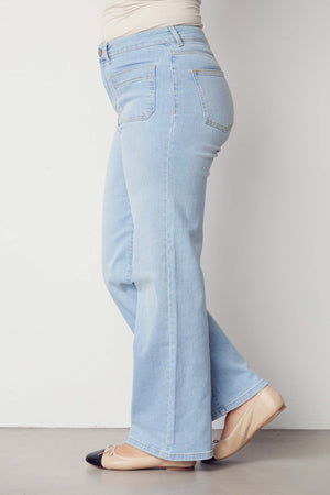 I SAY Bologna Wide Jeans Pants 674 Light Denim