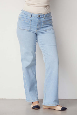 I SAY Bologna Wide Jeans Pants 674 Light Denim