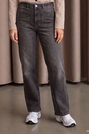 I SAY Bologna Wide Jeans Pants 923 Washed Grey