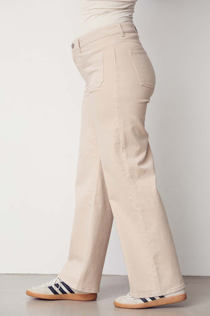 I SAY Bologna wide Twill Pant Pants 117 Dark Sand