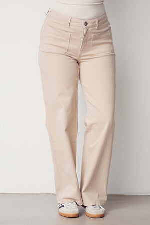 I SAY Bologna wide Twill Pant Pants 117 Dark Sand