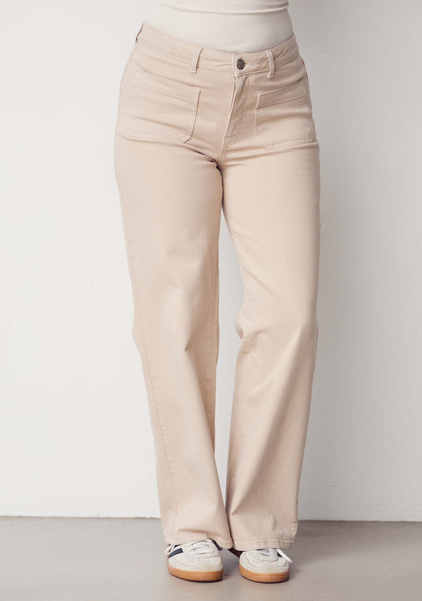 I SAY Bologna wide Twill Pant Pants 117 Dark Sand