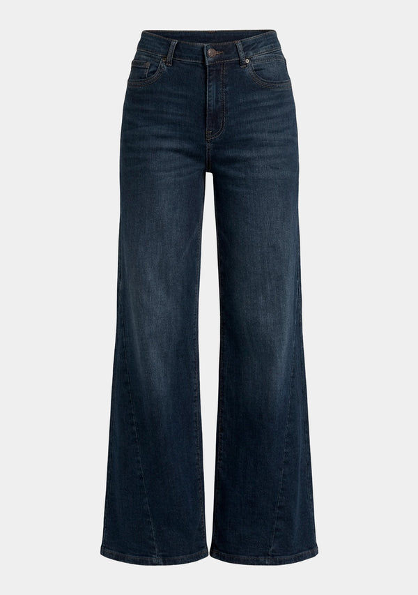 I SAY COmo Long Wide Jeans Pants 662 Dark denim