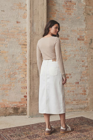 I SAY Carpi Denim Skirt Skirts 101 Broken White