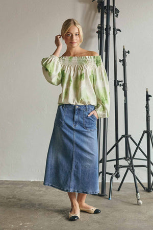 I SAY Carpi Denim Skirt Skirts 633 Basic Denim Wash