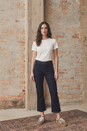 I SAY Como Button Jeans Pants K97 Unwashed Denim