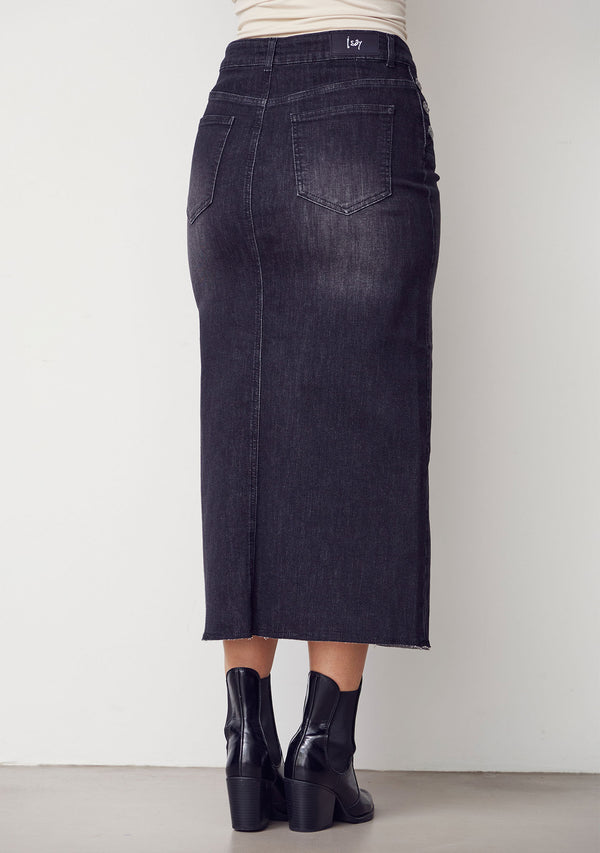 I SAY Como Denim Skirt Skirts 927 Washed Black