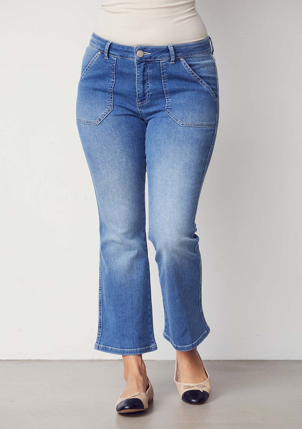 I SAY Como Flare Jeans Pants 609 Como Basic Wash