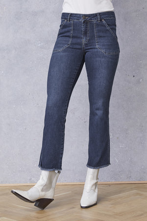 I SAY Como Flare Jeans Pants 662 Dark denim