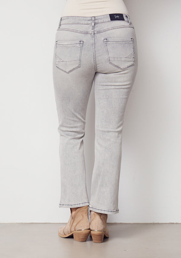 I SAY Como Flare Jeans Pants 943 Light Grey Washed