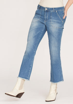 I SAY Como Flare Jeans Pants I55 Como Blue Wash