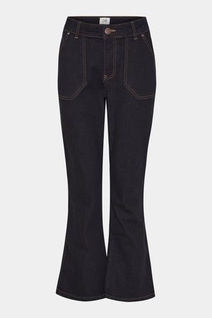 I SAY Como Flare Jeans Pants K97 Unwashed Denim