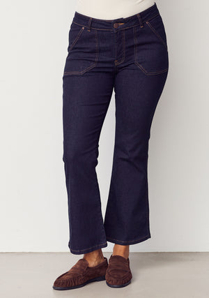I SAY Como Flare Jeans Pants K97 Unwashed Denim