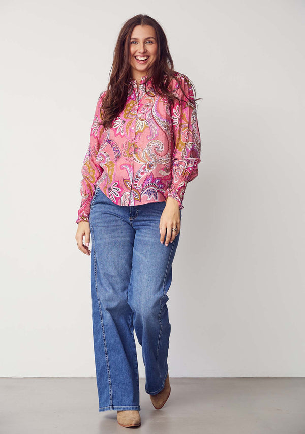 I SAY Como New Wide Jeans Pants 700 Mid Denim Wash