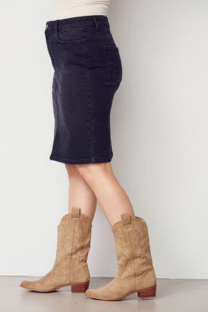 I SAY Como Solid Skirt Skirts 927 Washed Black