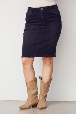 I SAY Como Solid Skirt Skirts 927 Washed Black