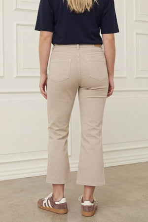 I SAY Como Twill Kickflare Pant Pants 117 Dark Sand