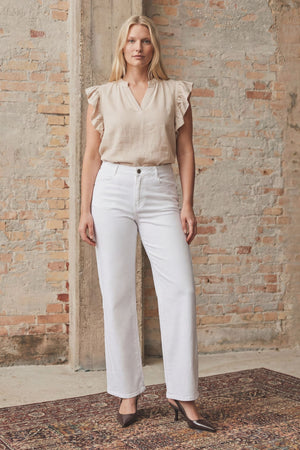 I SAY Como Twill Wide Pant Pants 100 White