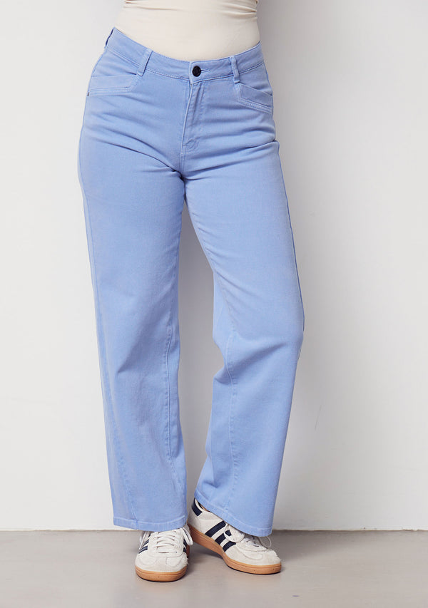 I SAY Como Twill Wide Pant Pants 703 Washed Skyblue