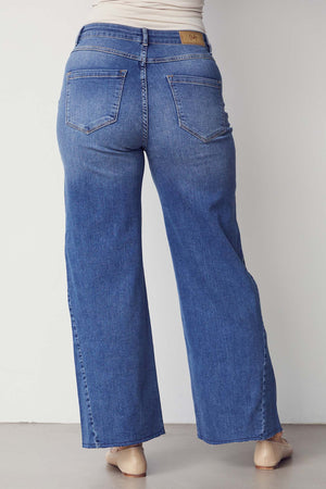 I SAY Como Wide Jeans Pants 700 Mid Denim Wash
