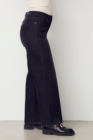 I SAY Como Wide Jeans Pants 927 Washed Black