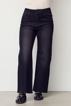 I SAY Como Wide Jeans Pants 927 Washed Black