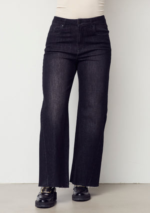 I SAY Como Wide Jeans Pants 927 Washed Black