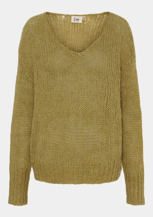 I SAY Cosima Knit Knitwear 803 Lime Melange