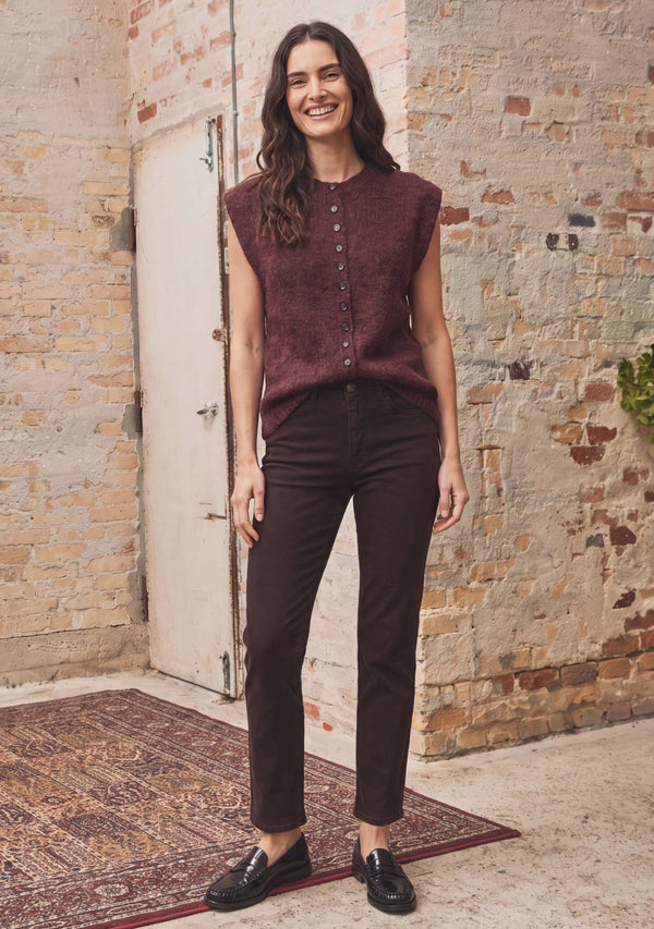 I SAY Cosima Waistcoat Knitwear N69 Wine Melange