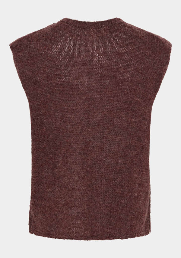 I SAY Cosima Waistcoat Knitwear N69 Wine Melange