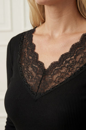 I SAY Dee Lace Blouse Basics 900 Black