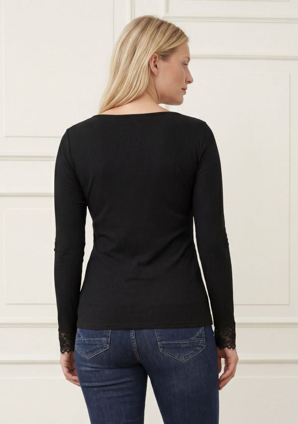 I SAY Dee Lace Blouse Basics 900 Black