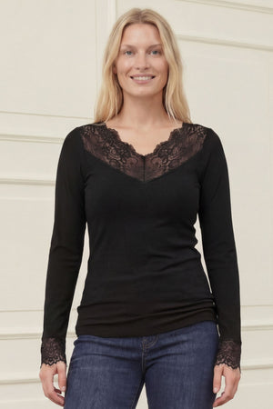 I SAY Dee Lace Blouse Basics 900 Black