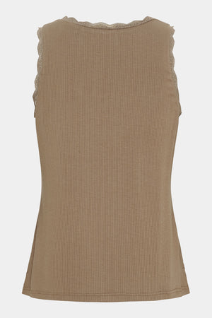I SAY Dee O-Neck Top Tops 368 Taupe