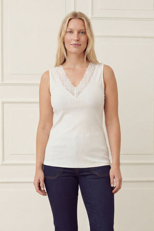 I SAY Dee V-Neck Top Tops 100 White