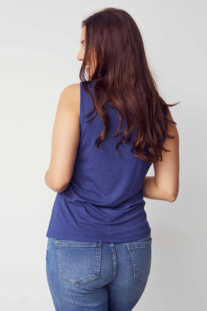 I SAY Dee V-Neck Top Tops 640 Navy