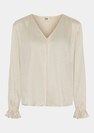 I SAY Delta Shiny Blouse Blouses 146 Cream