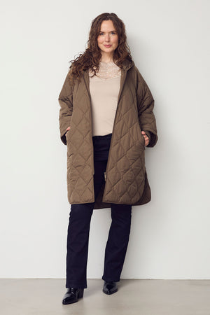I SAY Diddi Maxi Coat Outerwear 980 Dark Mole