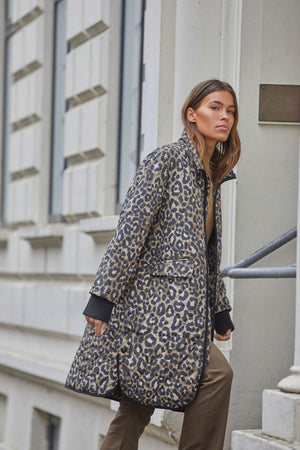 I SAY Diddi Printed Coat Outerwear M86 Leo