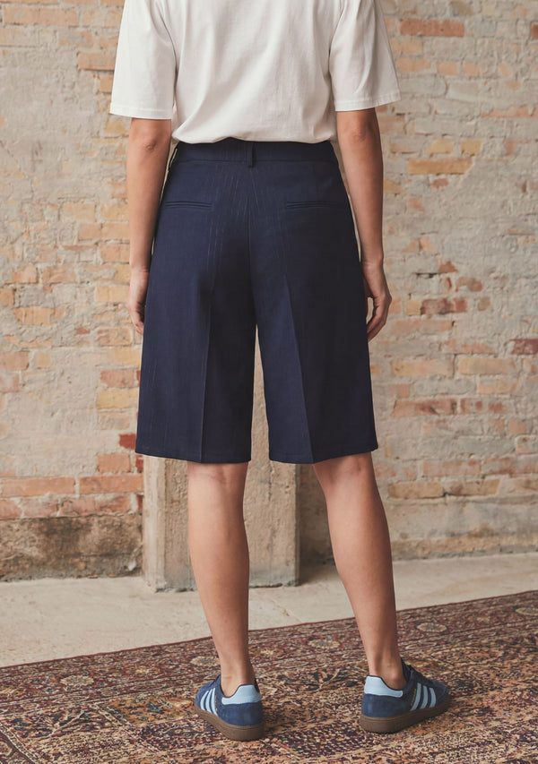 I SAY Felicia Long Shorts Shorts N39 Navy Pinstripe