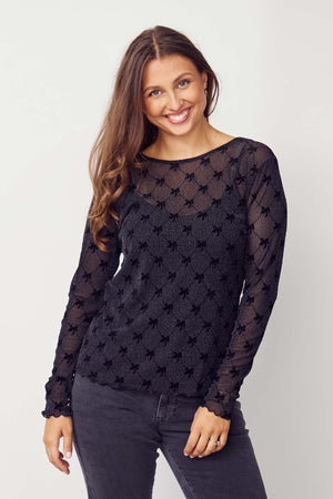 I SAY Fifi Blouse Blouses N01 Black Bow