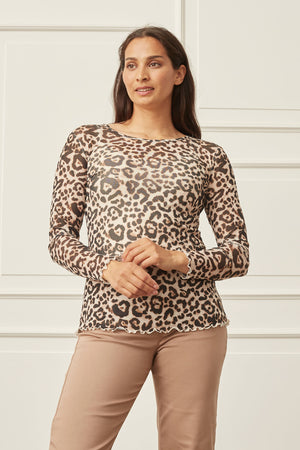 I SAY Fifi Mesh l/s O-Neck Tops K23 Leo Mesh
