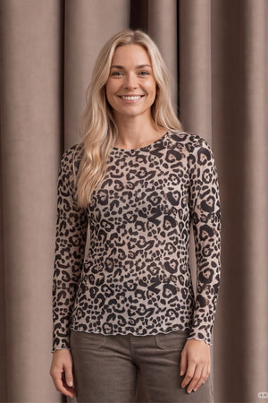 I SAY Fifi Mesh l/s O-Neck Tops K23 Leo Mesh