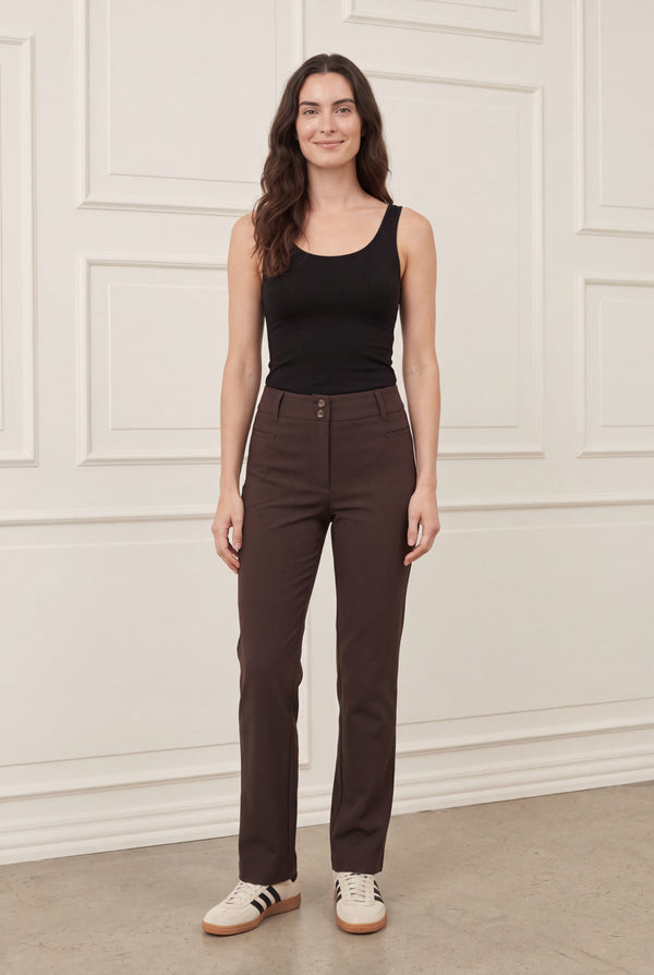 I SAY Firenze Straight Pant Pants 356 Dark brown