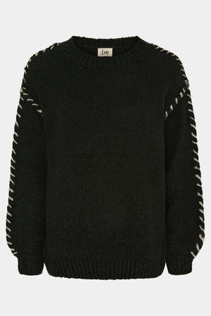 I SAY Franca Knit Pullover Knitwear M41 Black w/Cream