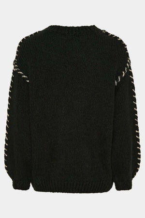 I SAY Franca Knit Pullover Knitwear M41 Black w/Cream