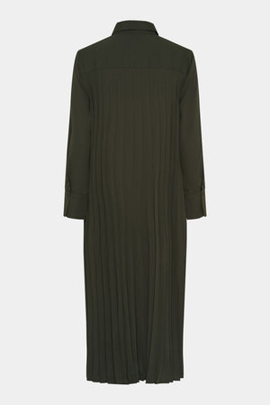 I SAY Frida Pleat Dress Dresses 918 Army