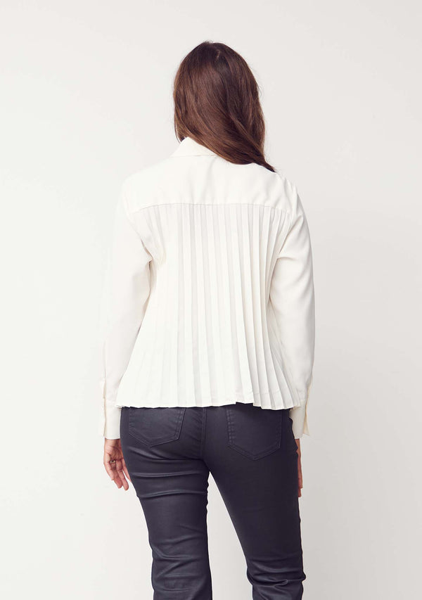 I SAY Frida Pleat Shirt Shirts 129 Winter White